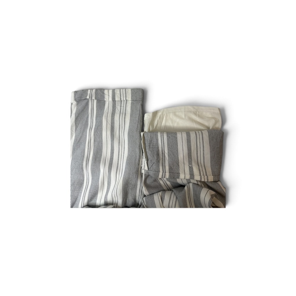 American Eagle Striped Paperbag Waist Wide Leg Pants Gray White Small - Picture 5 of 8